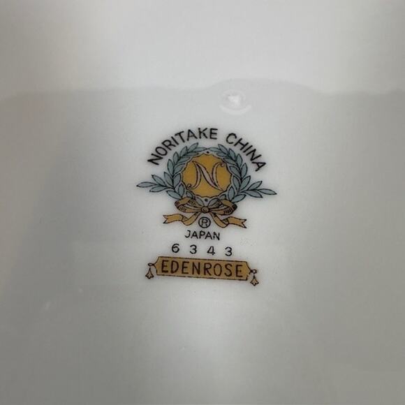 Noritake Edenrose 2 Dinner Plates Gray/Pink/White Roses VTG - Picture 14 of 14